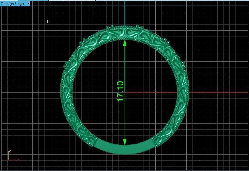 double engagement wedding ring with baguette and princess 506 3D print model_43