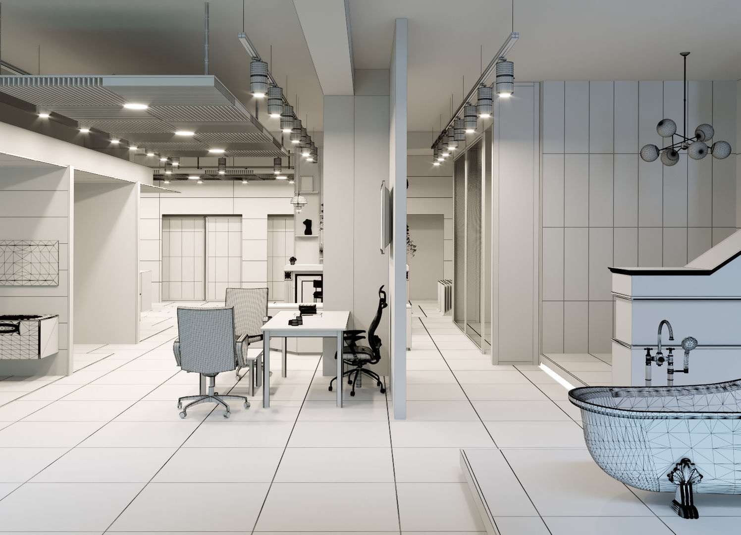 Ceramic Showroom Interior Scene 01 3D Model 3D model_5