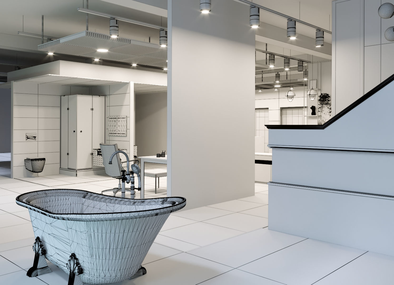 Ceramic Showroom Interior Scene 01 3D Model 3D model_7