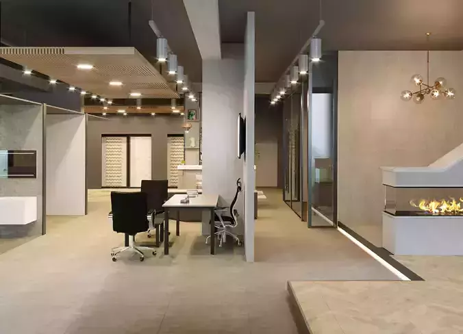 Ceramic Showroom Interior Scene 01 3D Model