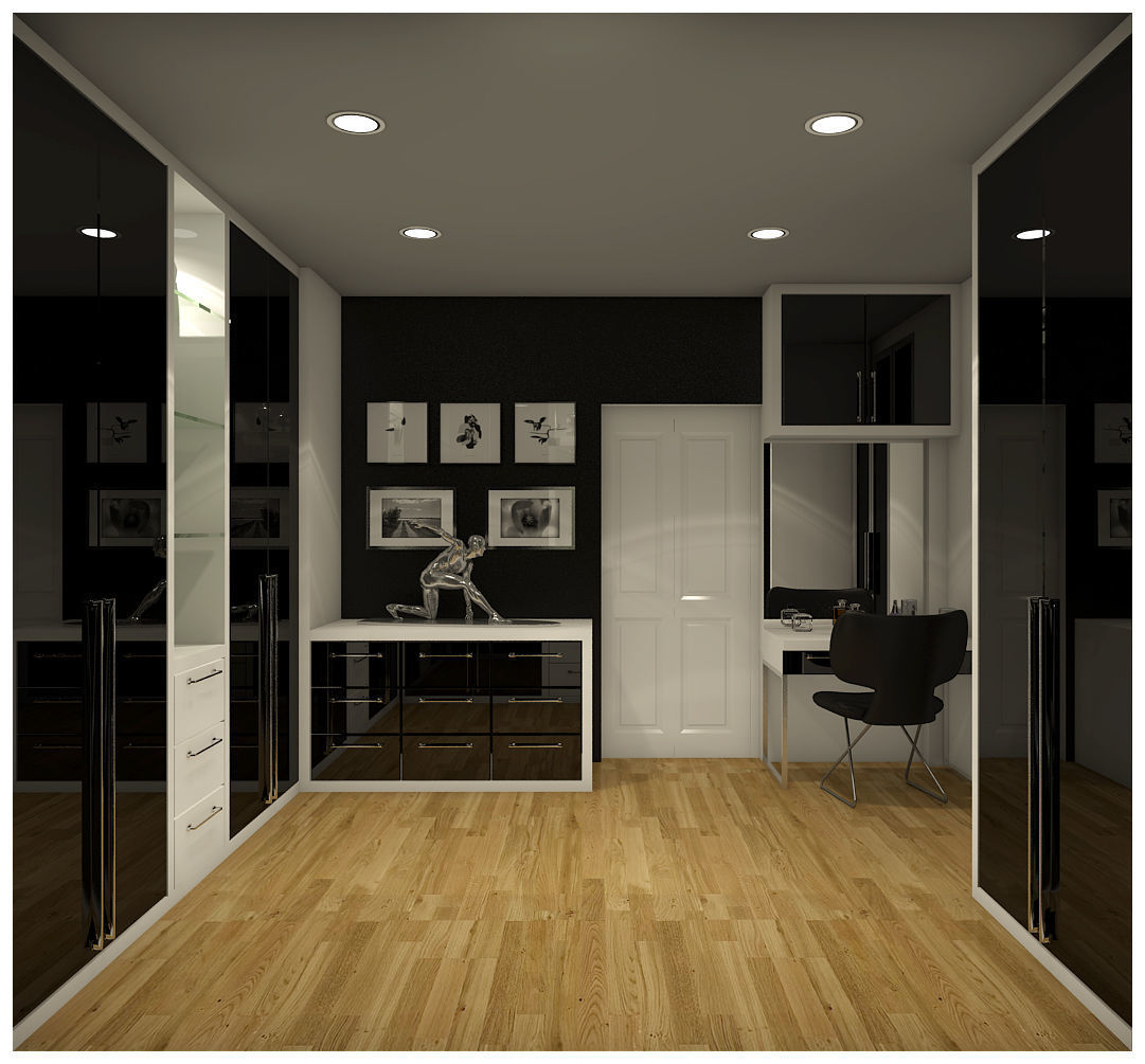 Modern black bedroom 3D model_3