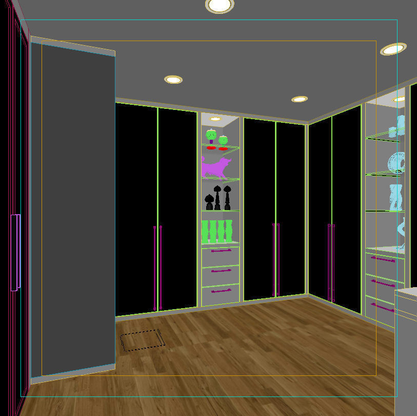 Modern black bedroom 3D model_9