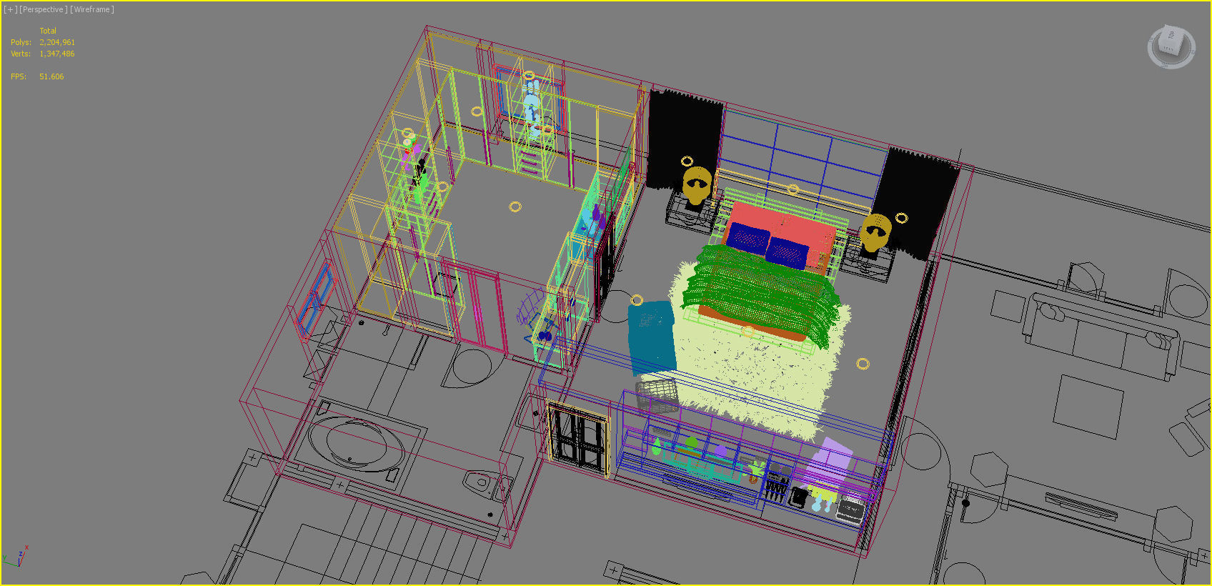 Modern black bedroom 3D model_10