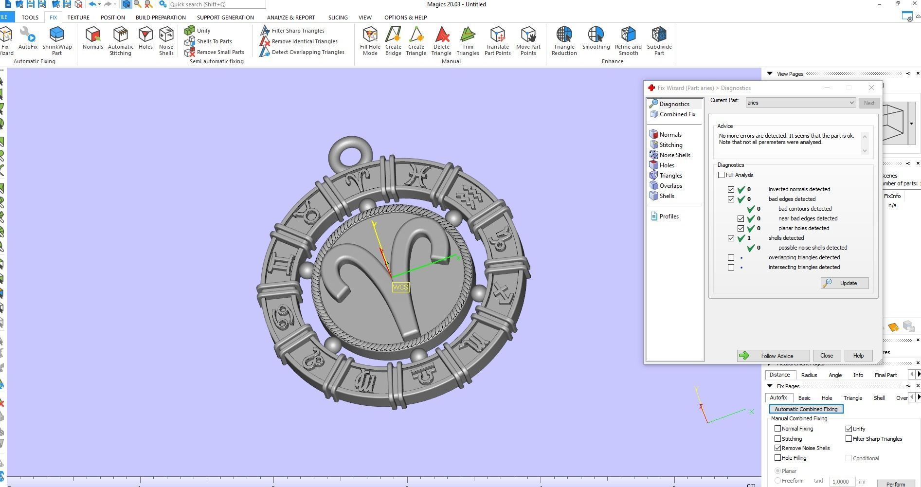 Pendant zodiac Aries 3D print model_5