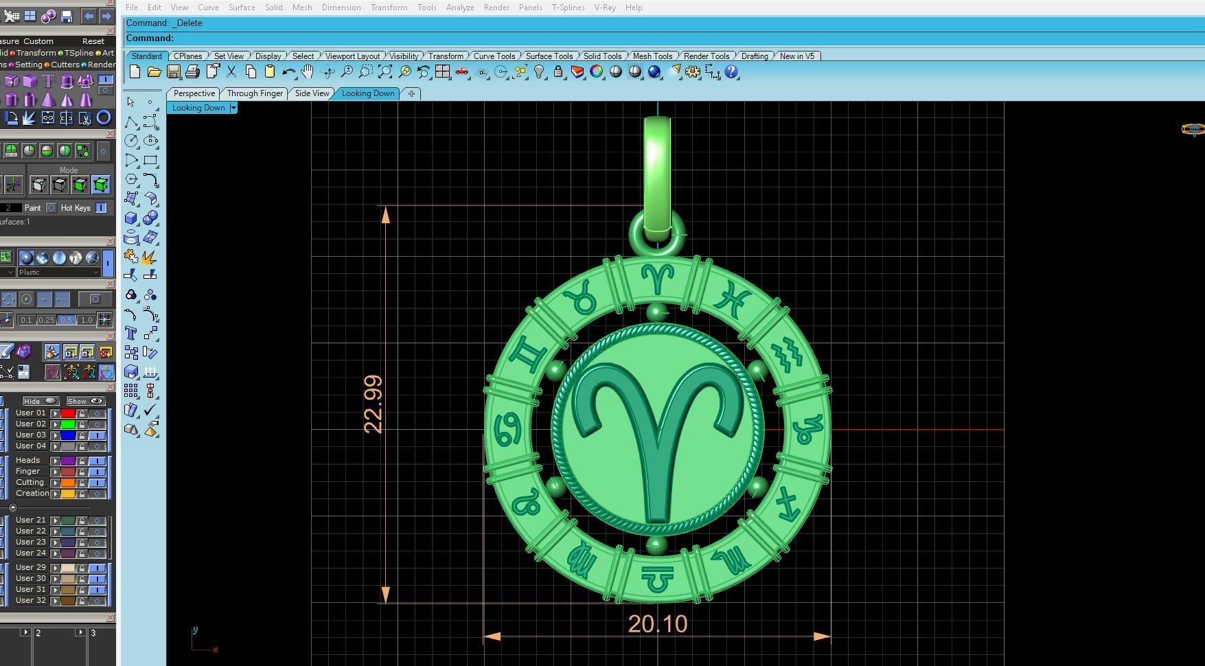 Pendant zodiac Aries 3D print model_2