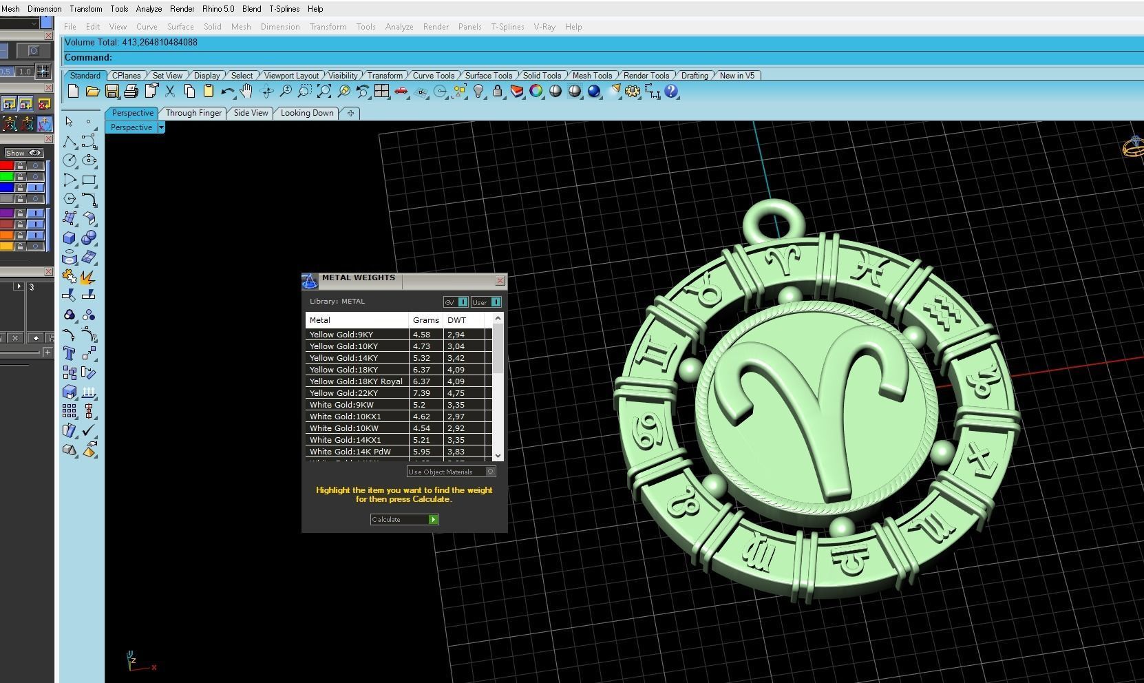 Pendant zodiac Aries 3D print model_6
