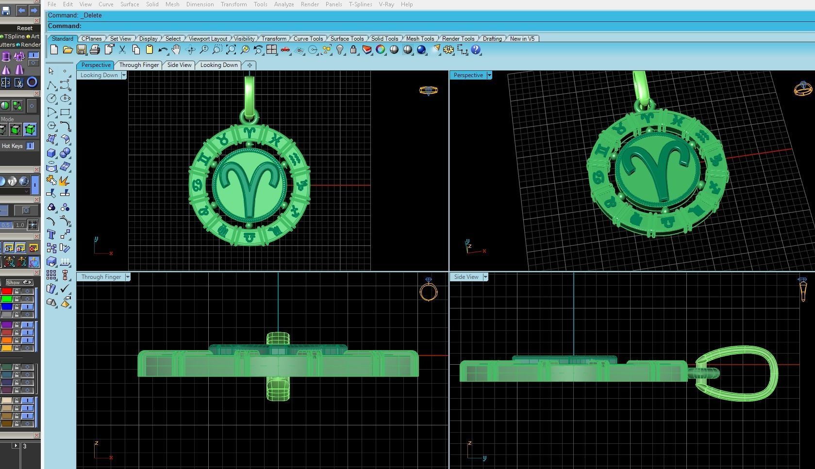 Pendant zodiac Aries 3D print model_4