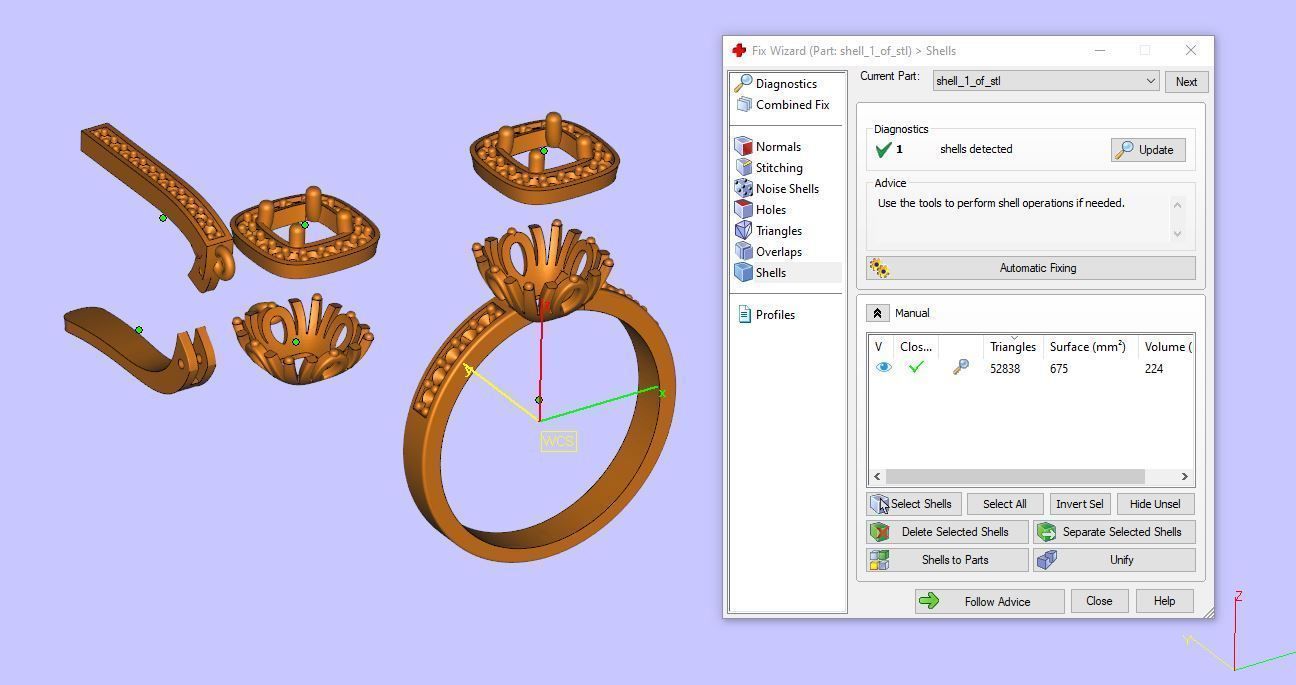 Ring and Earrings Diamond jewelry set 3d print model A59 3D print model_8