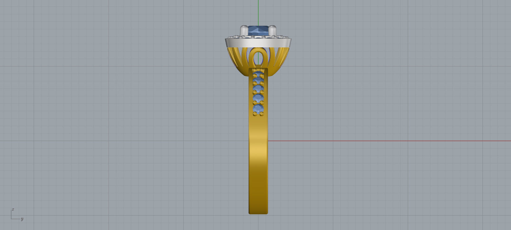 Ring and Earrings Diamond jewelry set 3d print model A59 3D print model_13