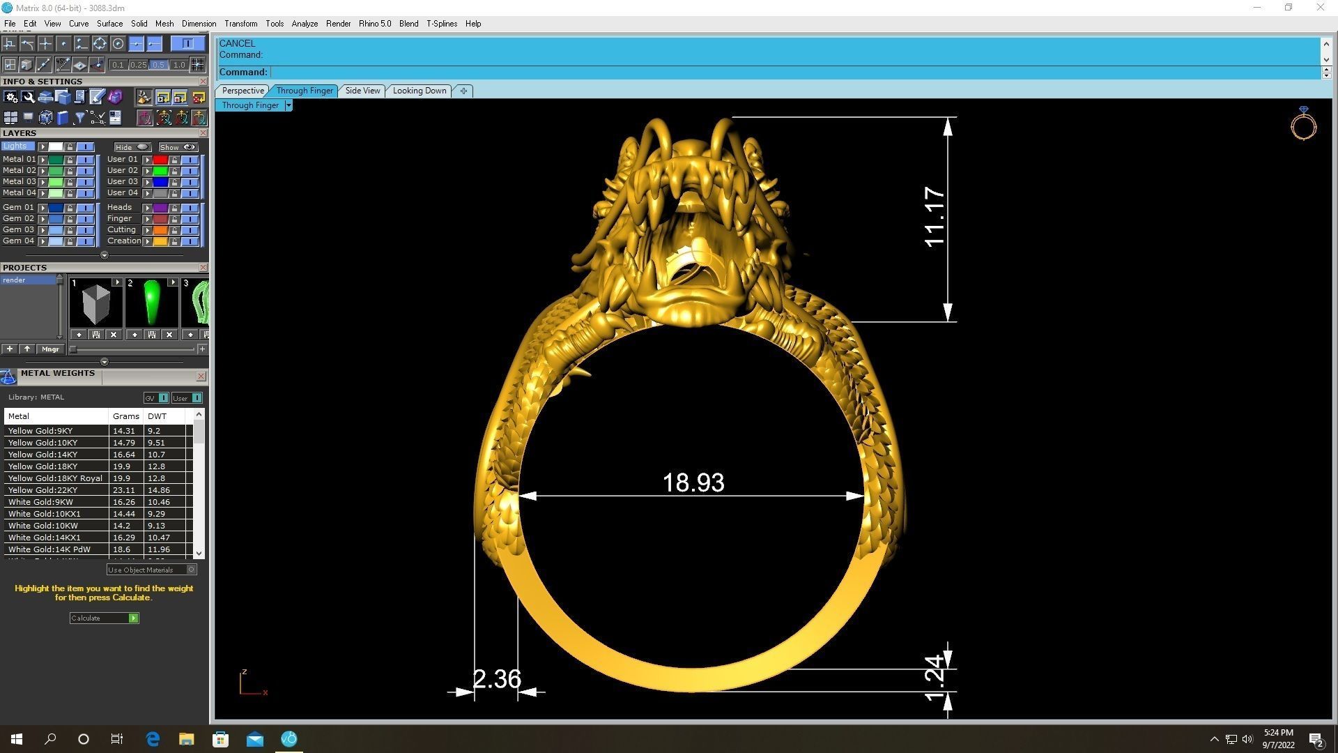 Asian Dragon Ring for Men 3D Model  3808 3D print model_3