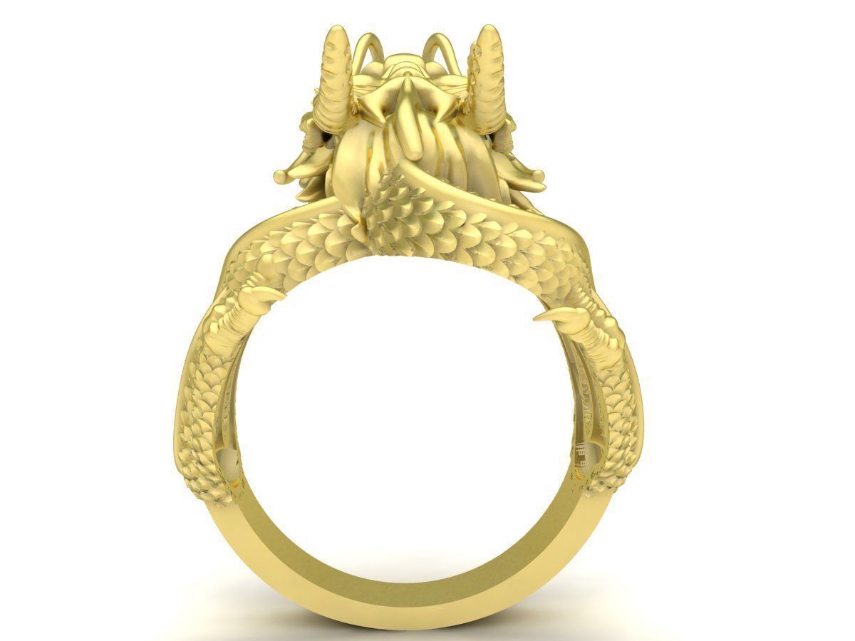 Asian Dragon Ring for Men 3D Model  3808 3D print model_8