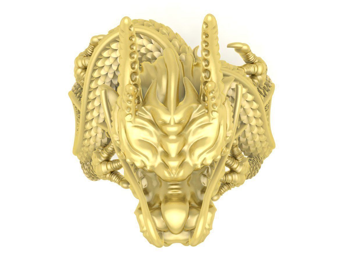 Asian Dragon Ring for Men 3D Model  3808 3D print model_1