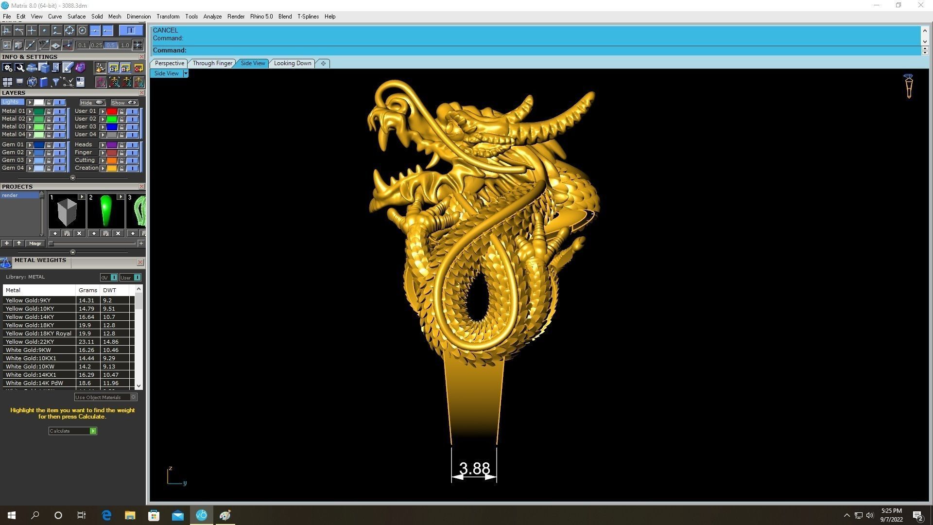 Asian Dragon Ring for Men 3D Model  3808 3D print model_5