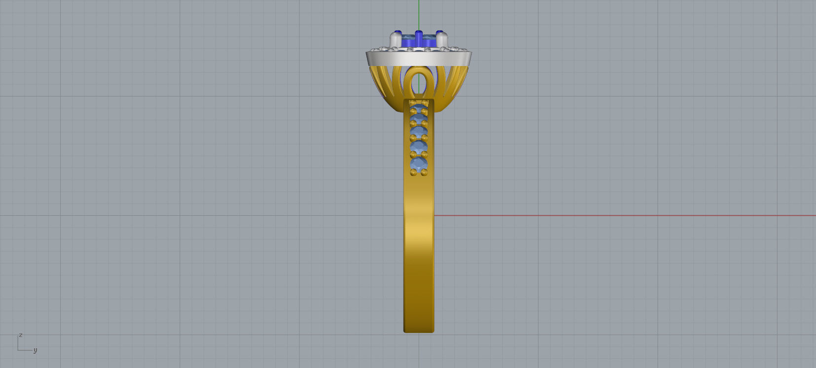 Ring and Earrings Diamond jewelry set 3d print model A60 3D print model_13