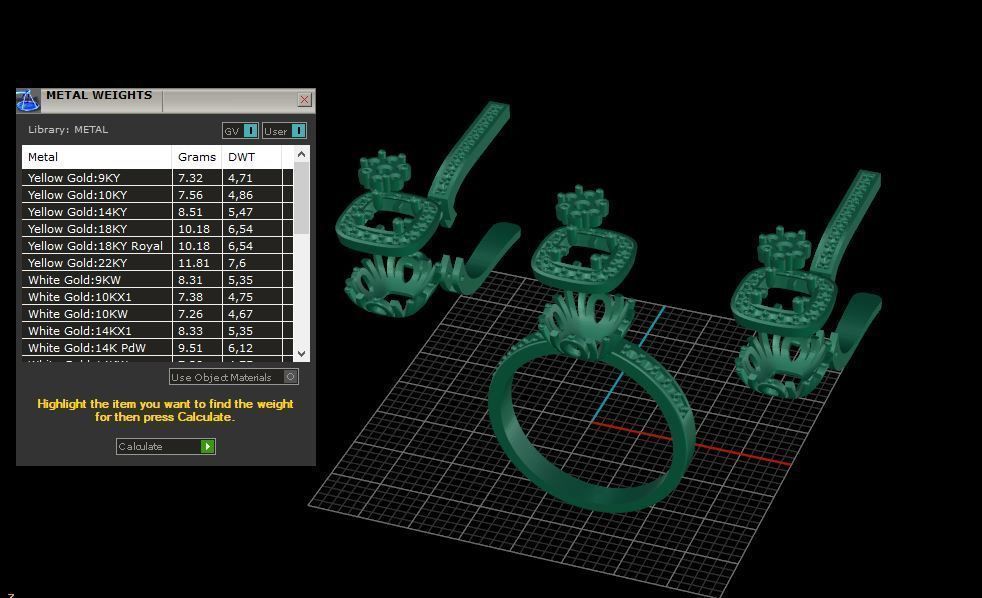 Ring and Earrings Diamond jewelry set 3d print model A60 3D print model_10