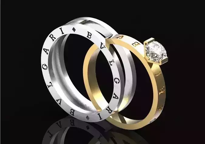   engagement double ring bvlgari 510