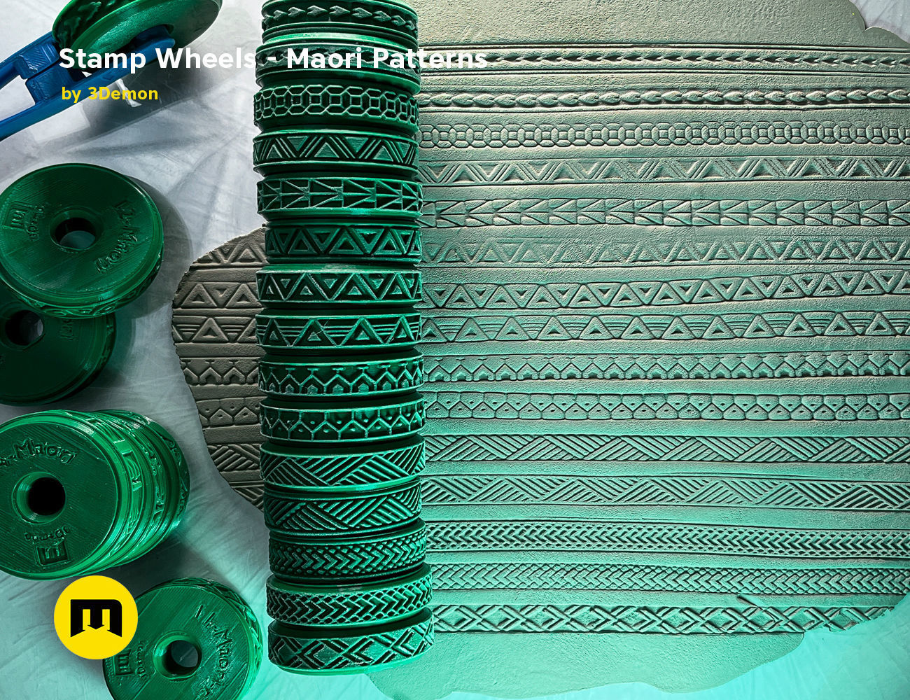 Stamp Wheels for Bodypaint - Maori Tattoos 3D print model_8