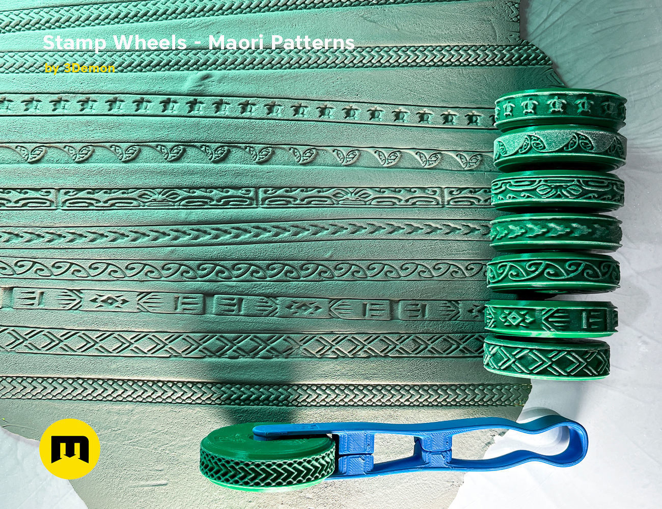 Stamp Wheels for Bodypaint - Maori Tattoos 3D print model_12