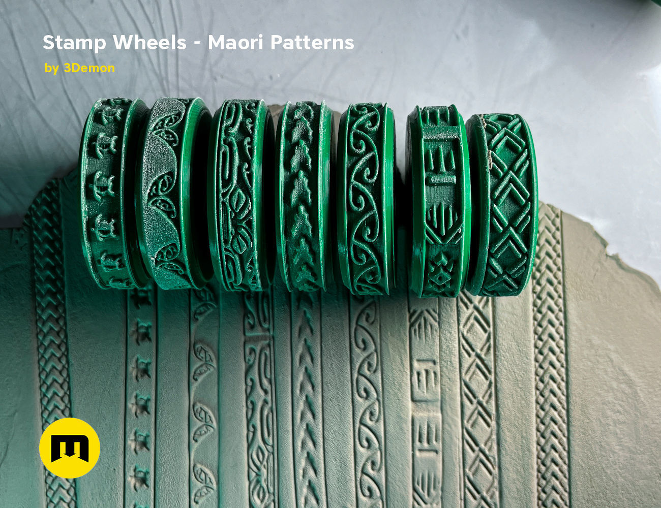 Stamp Wheels for Bodypaint - Maori Tattoos 3D print model_13