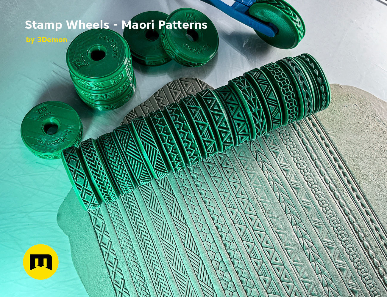 Stamp Wheels for Bodypaint - Maori Tattoos 3D print model_1