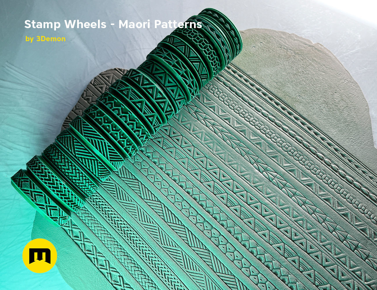 Stamp Wheels for Bodypaint - Maori Tattoos 3D print model_7