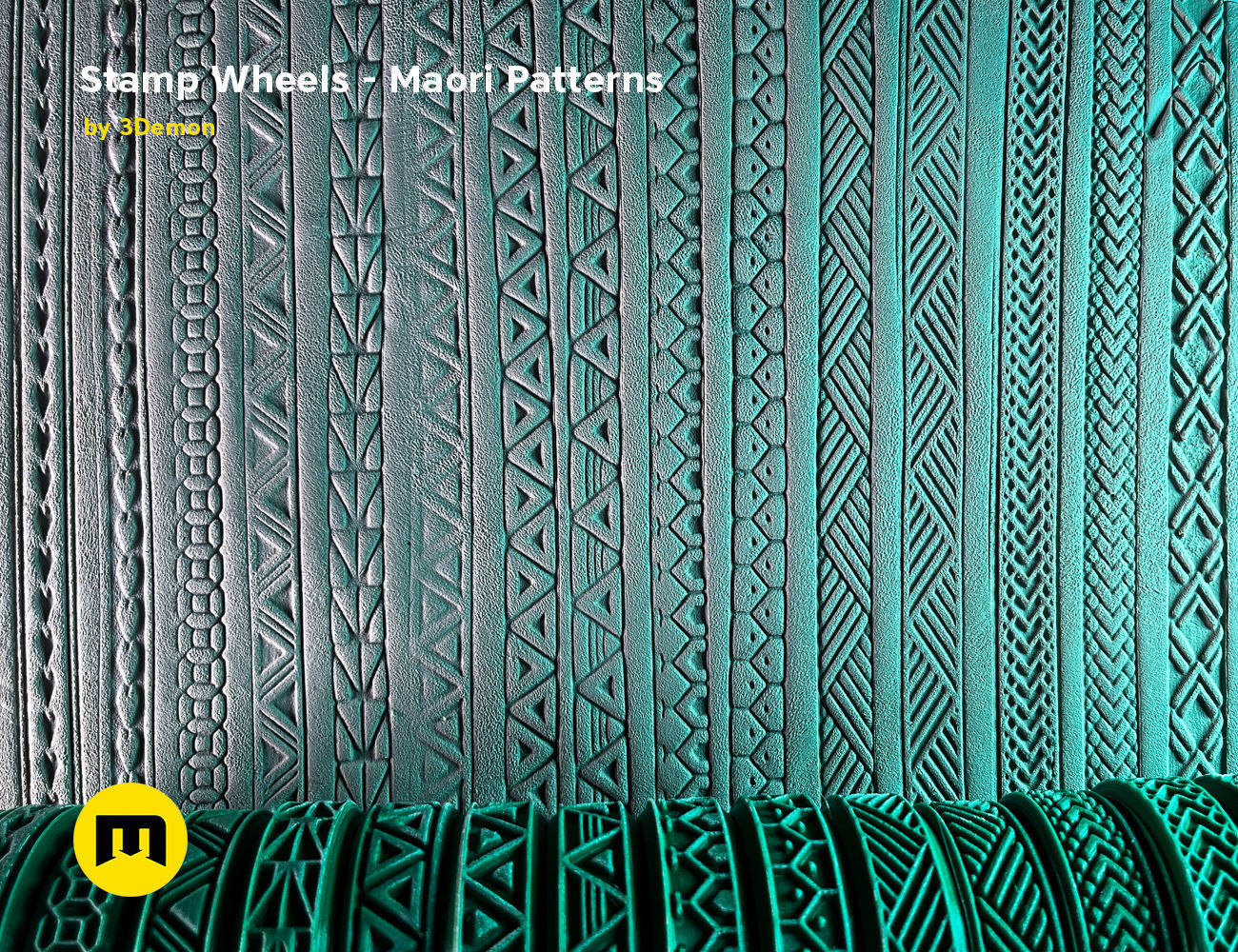 Stamp Wheels for Bodypaint - Maori Tattoos 3D print model_9