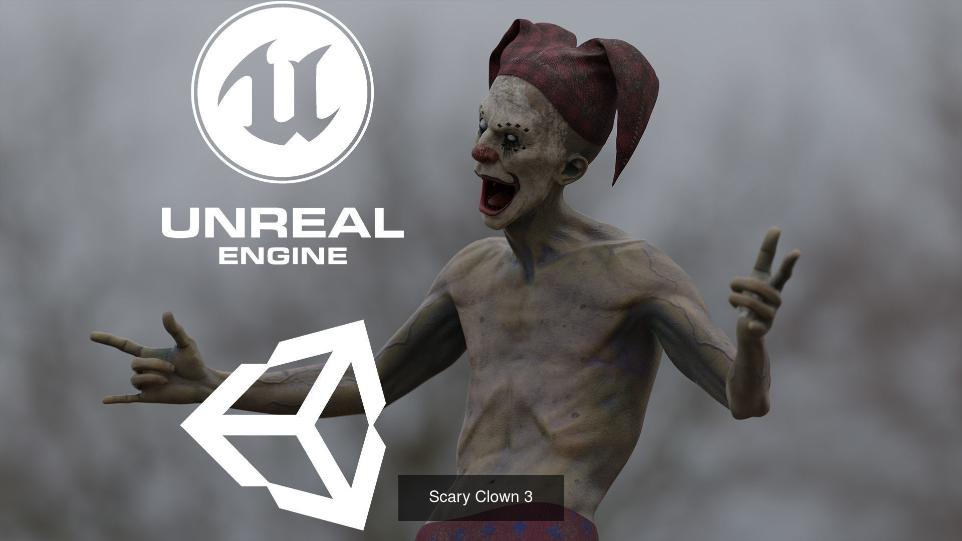 Scary Clown Pack 3D Model Collection_7