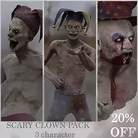 Scary Clown Pack 3D Model Collection