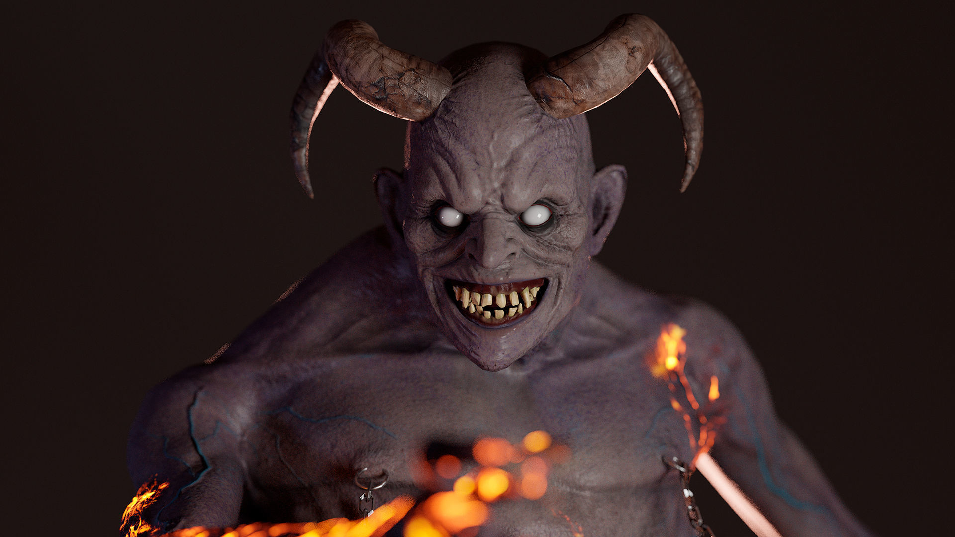 Evil Demon Low-poly 3D model_5