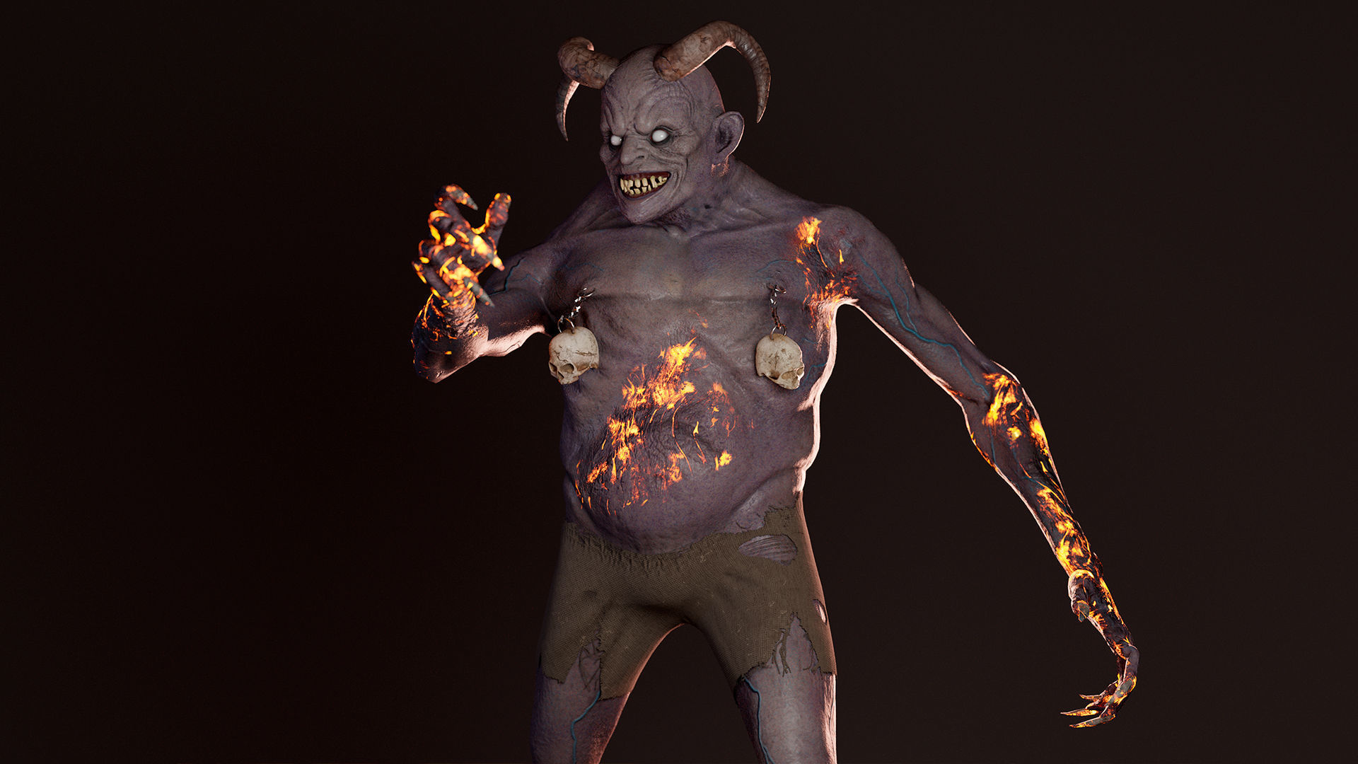 Evil Demon Low-poly 3D model_6