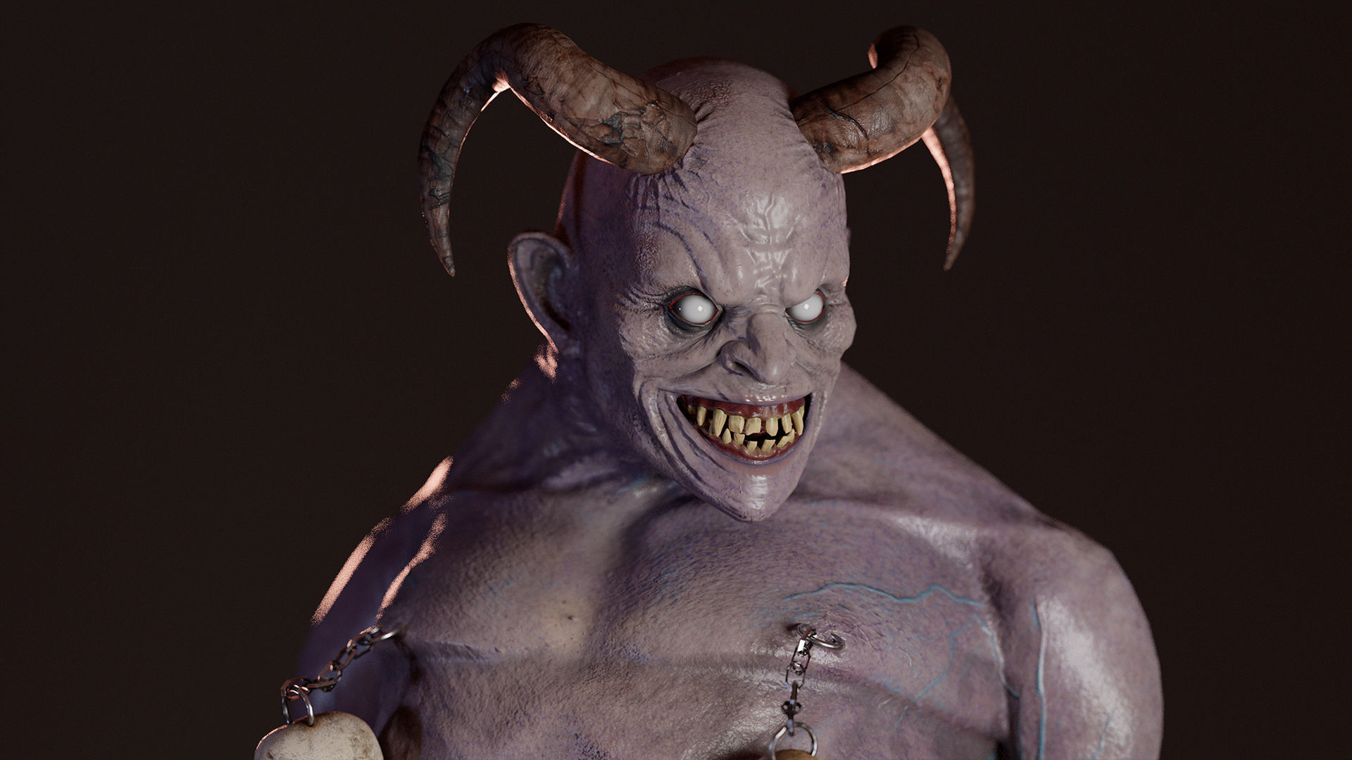 Evil Demon Low-poly 3D model_4