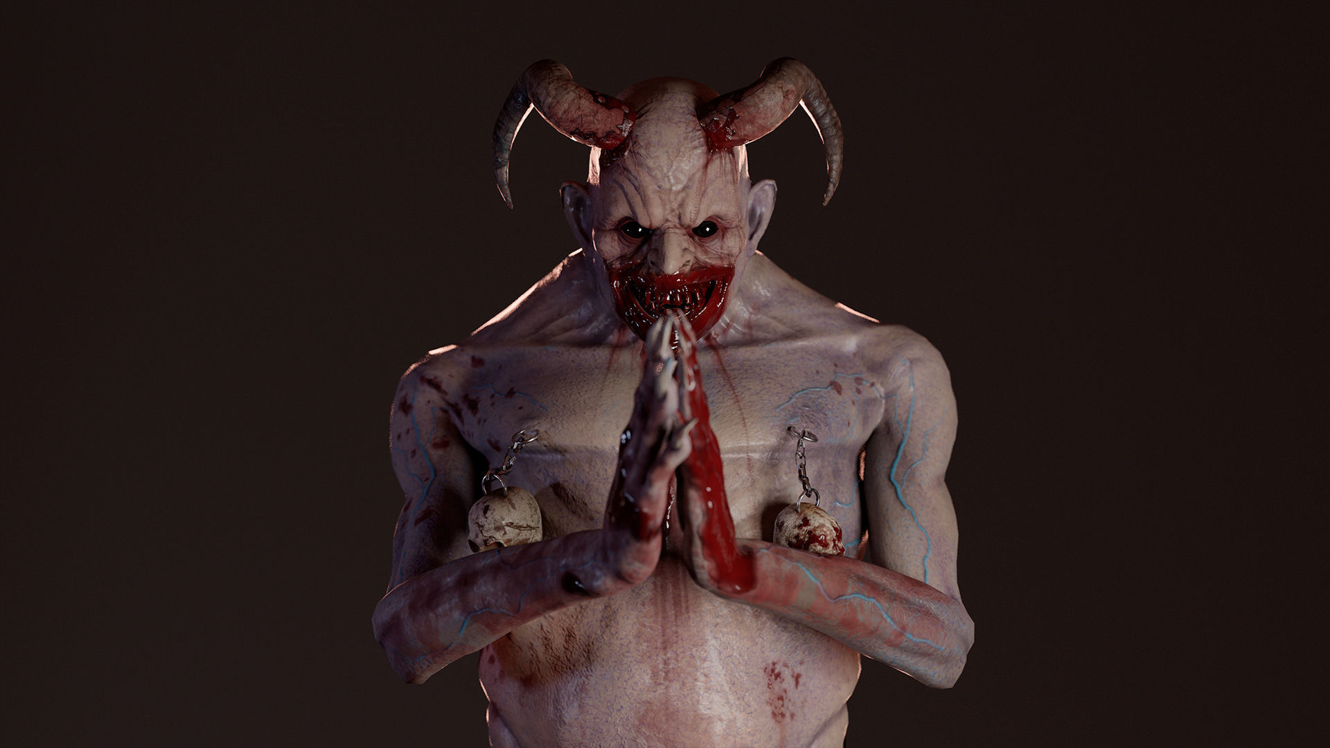 Evil Demon Low-poly 3D model_7