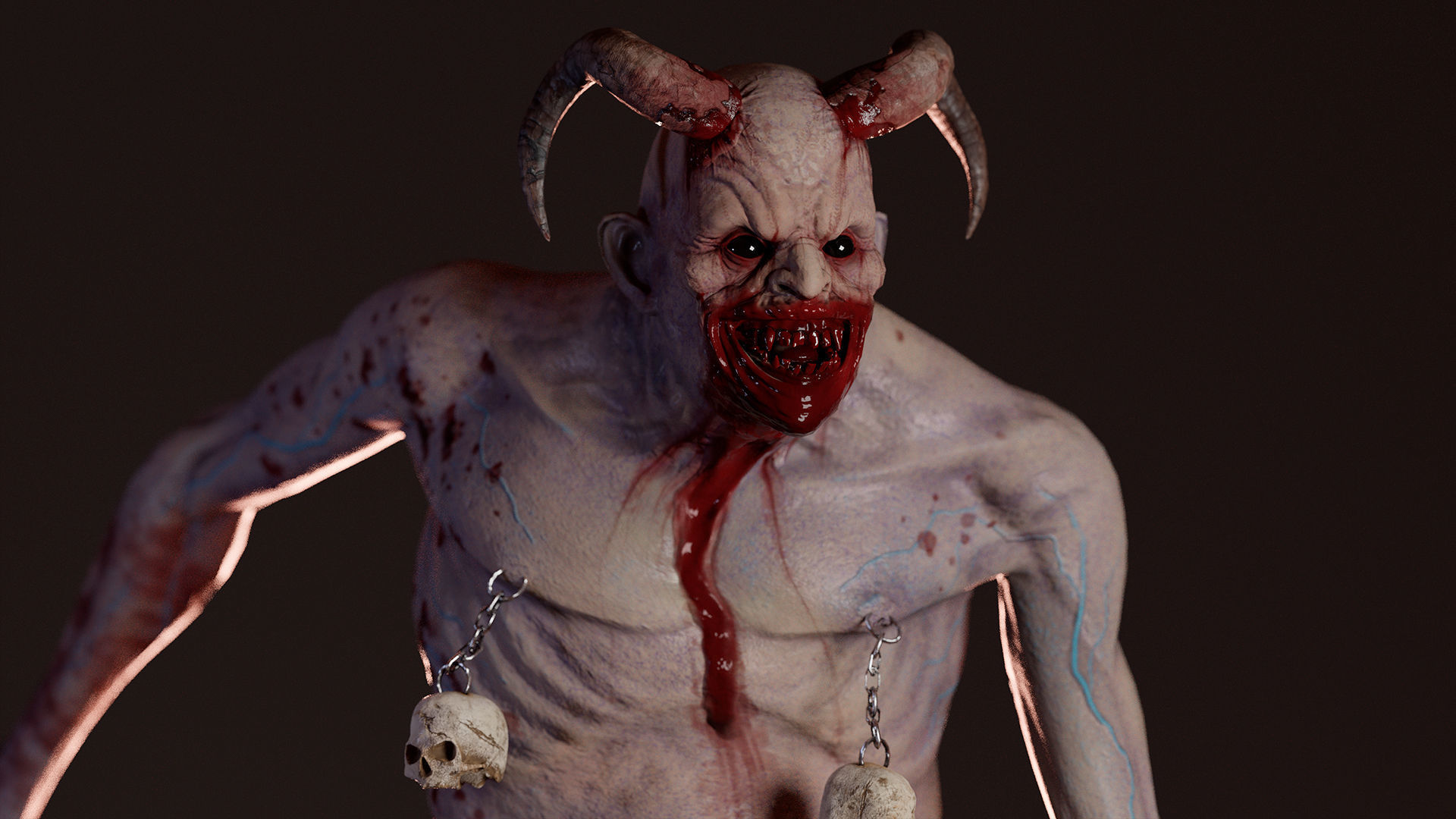 Evil Demon Low-poly 3D model_2
