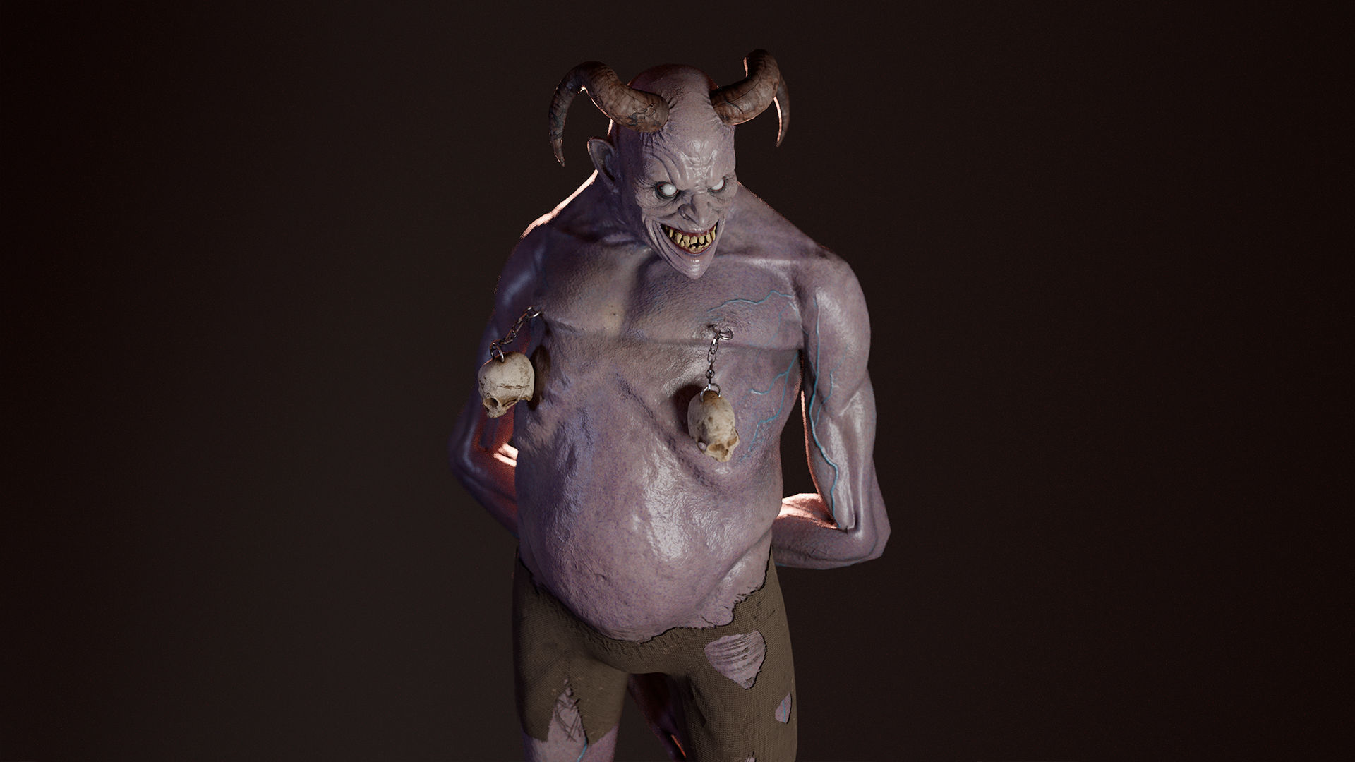 Evil Demon Low-poly 3D model_3