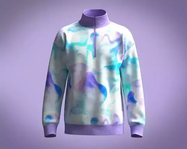 Jacket-3D Print tie dye sweatshirt
