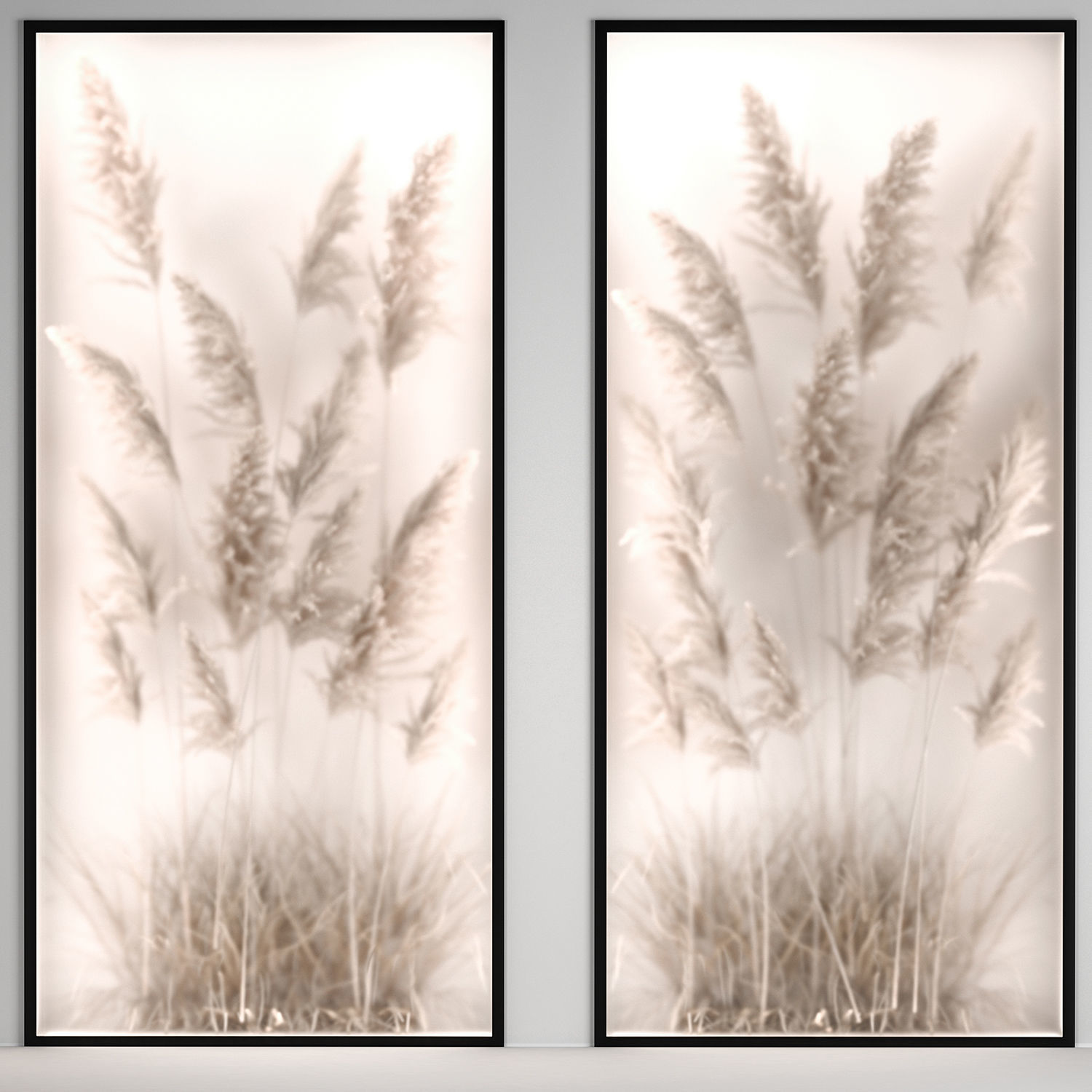 Vertical garden Of Dry Palm Leaves And Pampas Grass 284 3D model_3