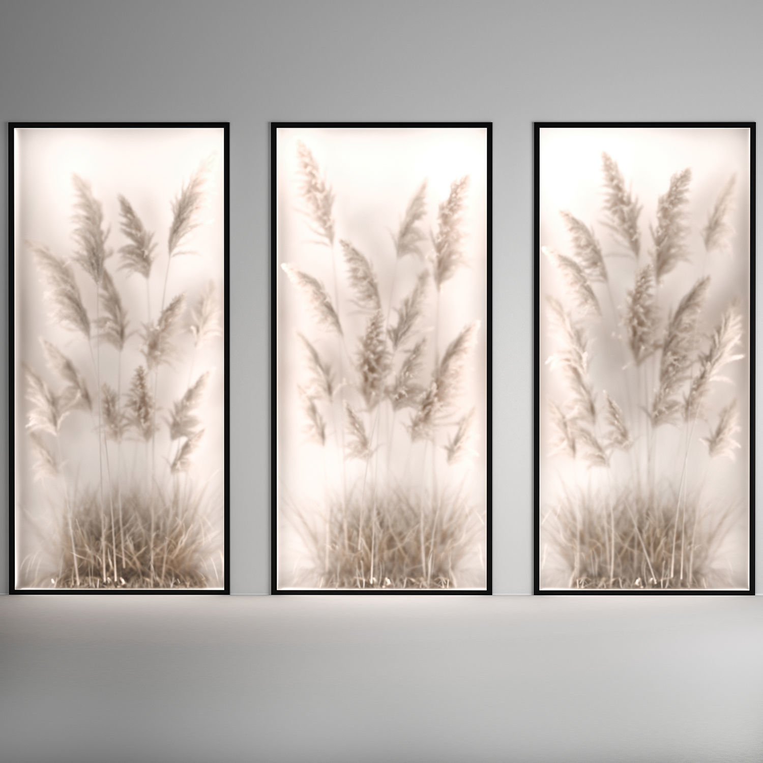Vertical garden Of Dry Palm Leaves And Pampas Grass 284 3D model_1