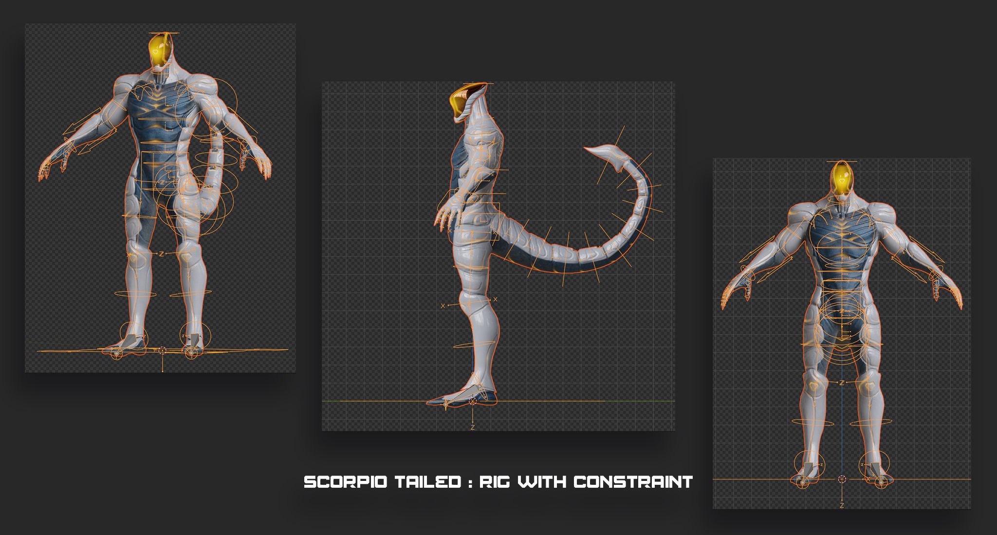 Low Poly - Cyborg Zodiac Theme - Scorpio Low-poly 3D model_16