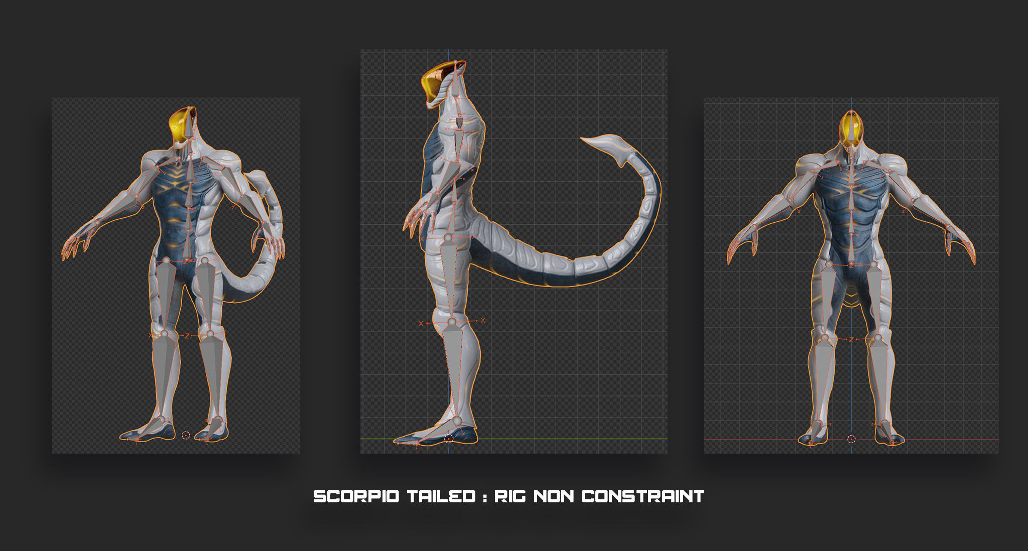Low Poly - Cyborg Zodiac Theme - Scorpio Low-poly 3D model_17