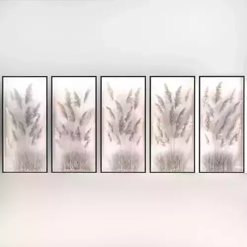 Vertical garden of pampas grass and dry reeds in a phyto box 285