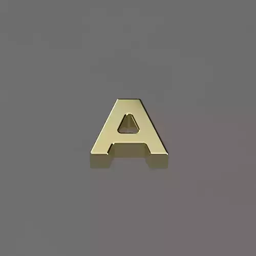 Alphabet A Letter Pendant 3D Model for Necklaces