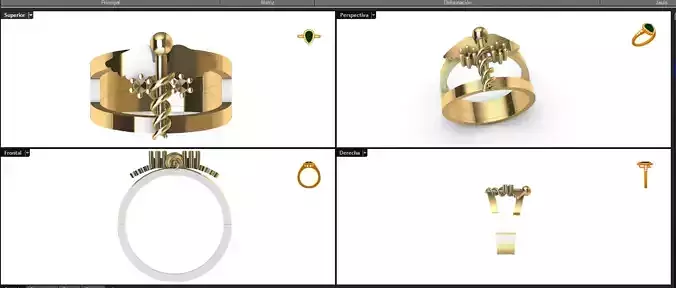 joyeria gold ring with different settings