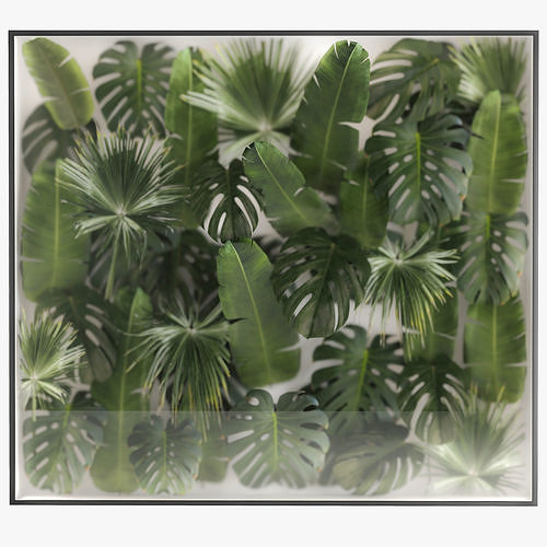 Vertical Garden In A Phyto Box Of Plant Leaves 3D model