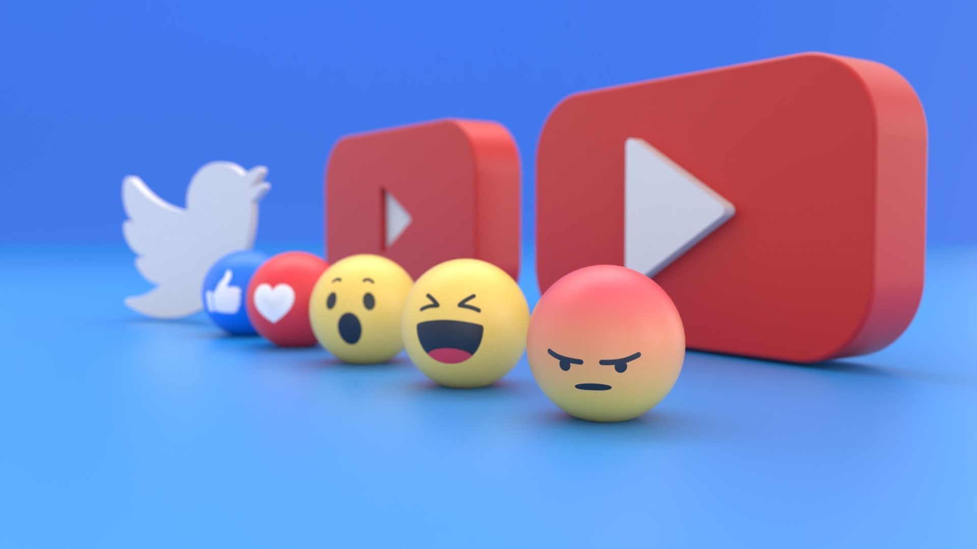 Pack de reactions Facebook  3D model_1