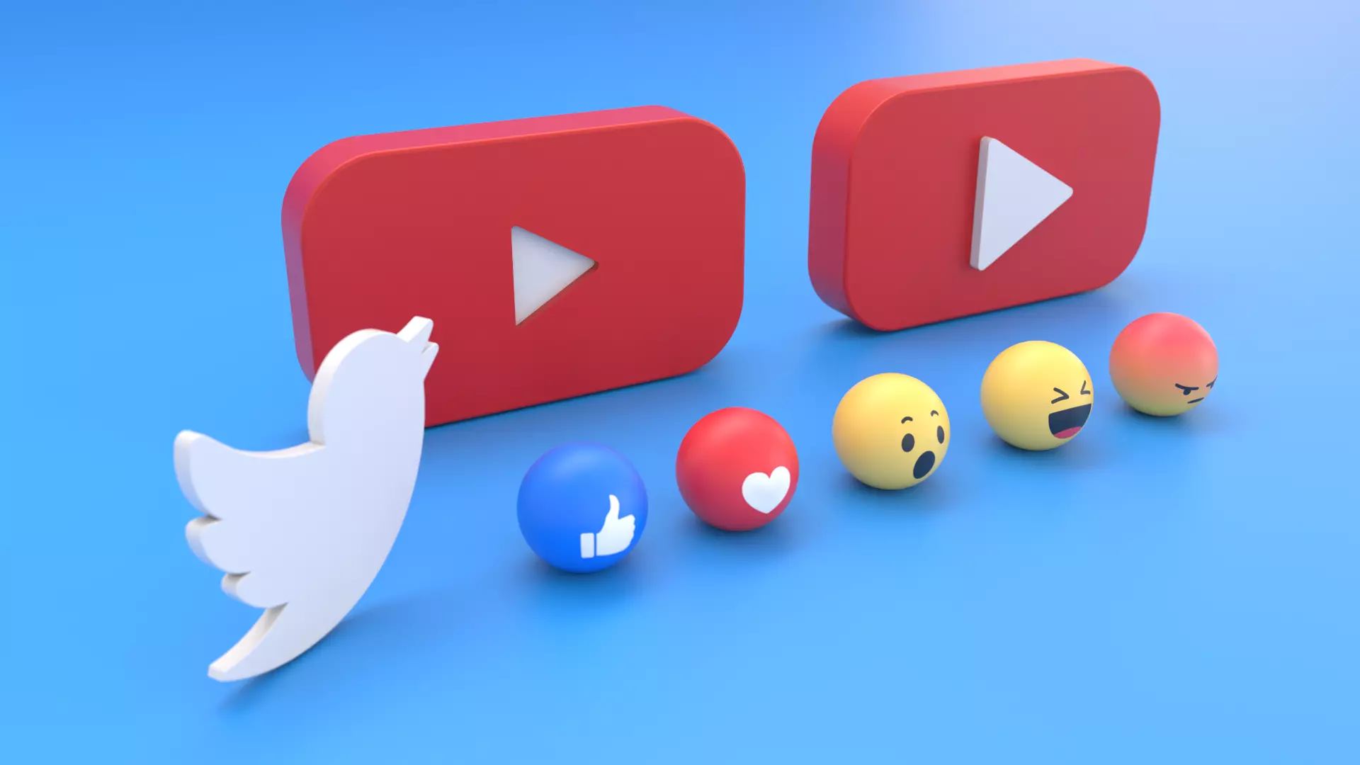 Pack de reactions Facebook  3D model_0
