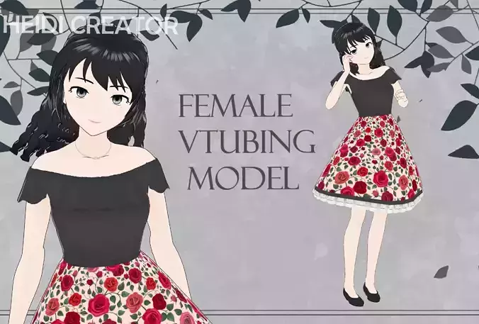 Vroid 3D Female Vtubing Model Avatar 