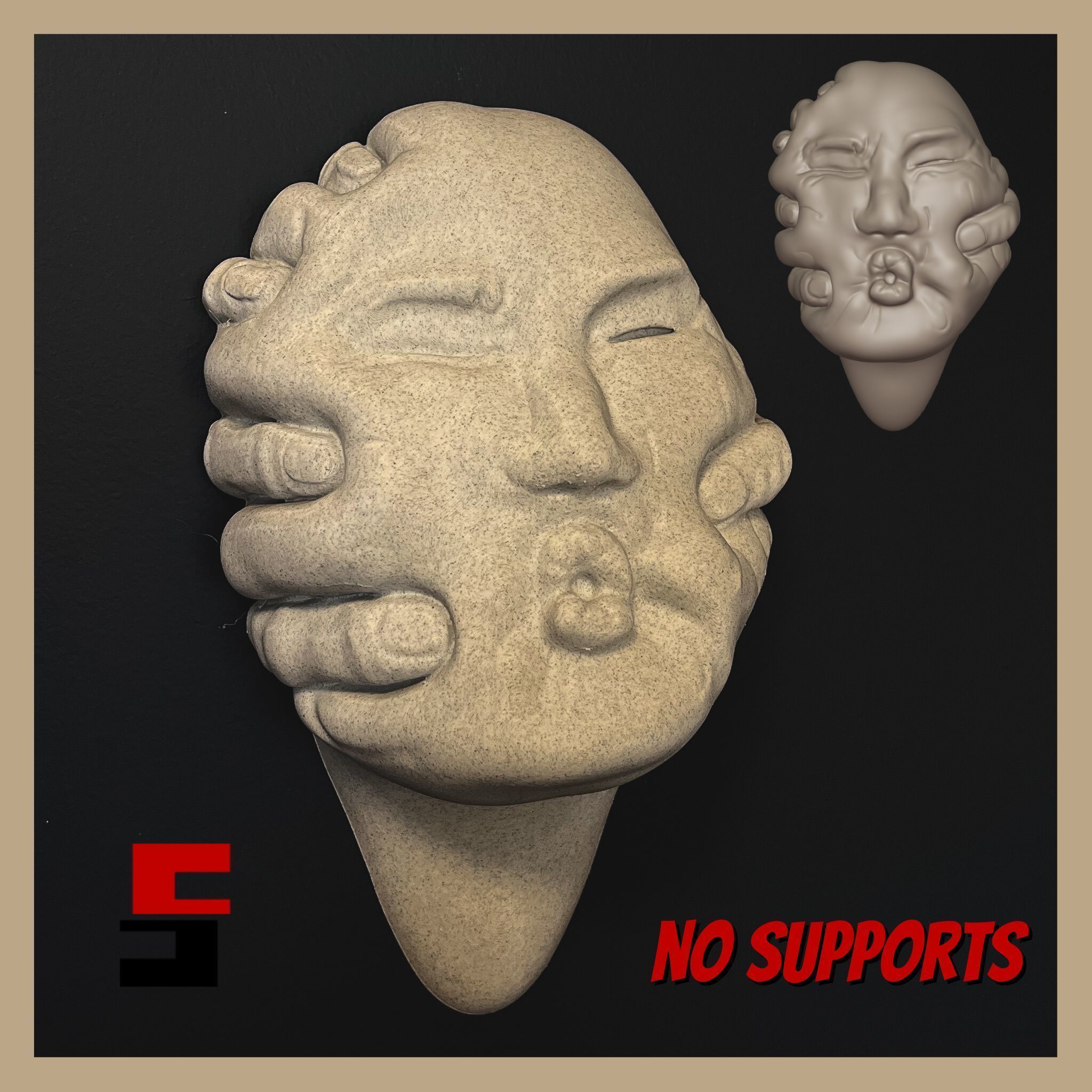 Abstract Art Face WallArt Lucid Dream The Backup 3D print model_9