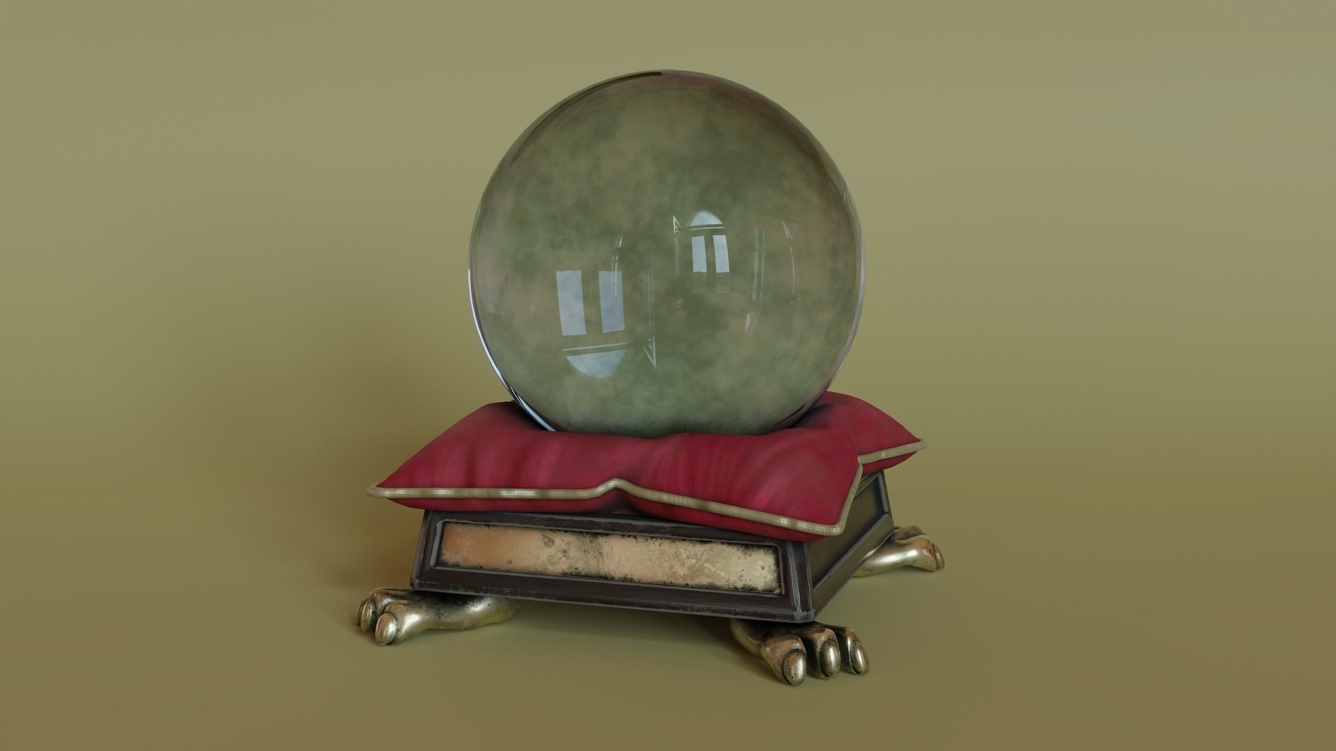 Crystal Ball Low-poly 3D model_6