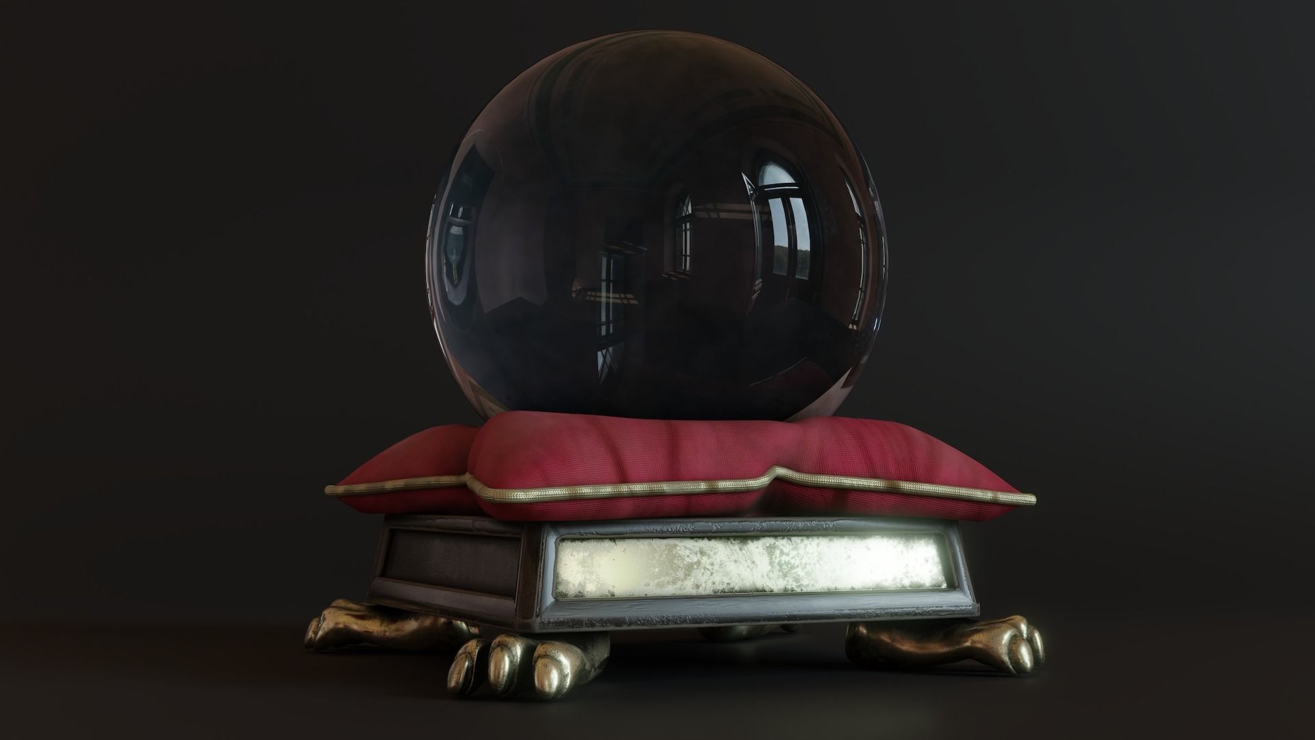 Crystal Ball Low-poly 3D model_4