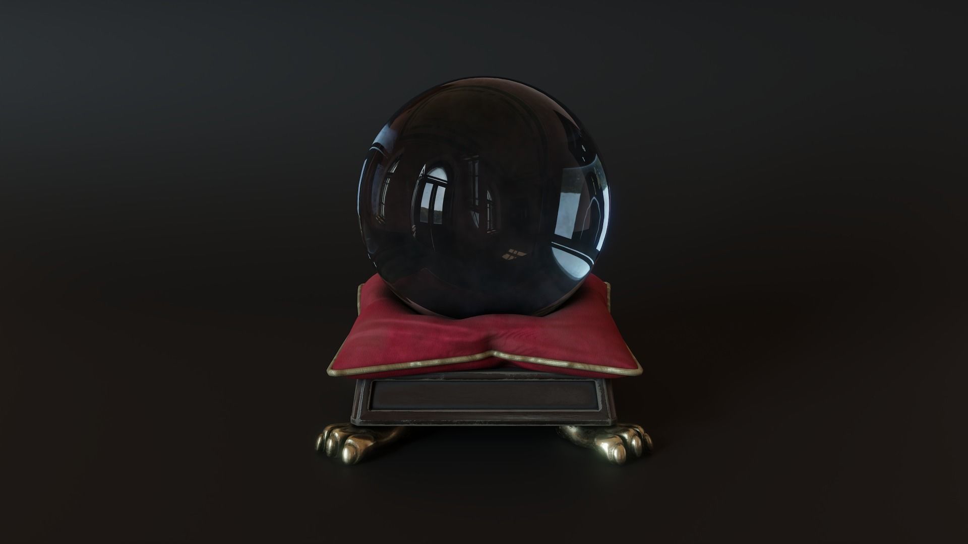 Crystal Ball Low-poly 3D model_3